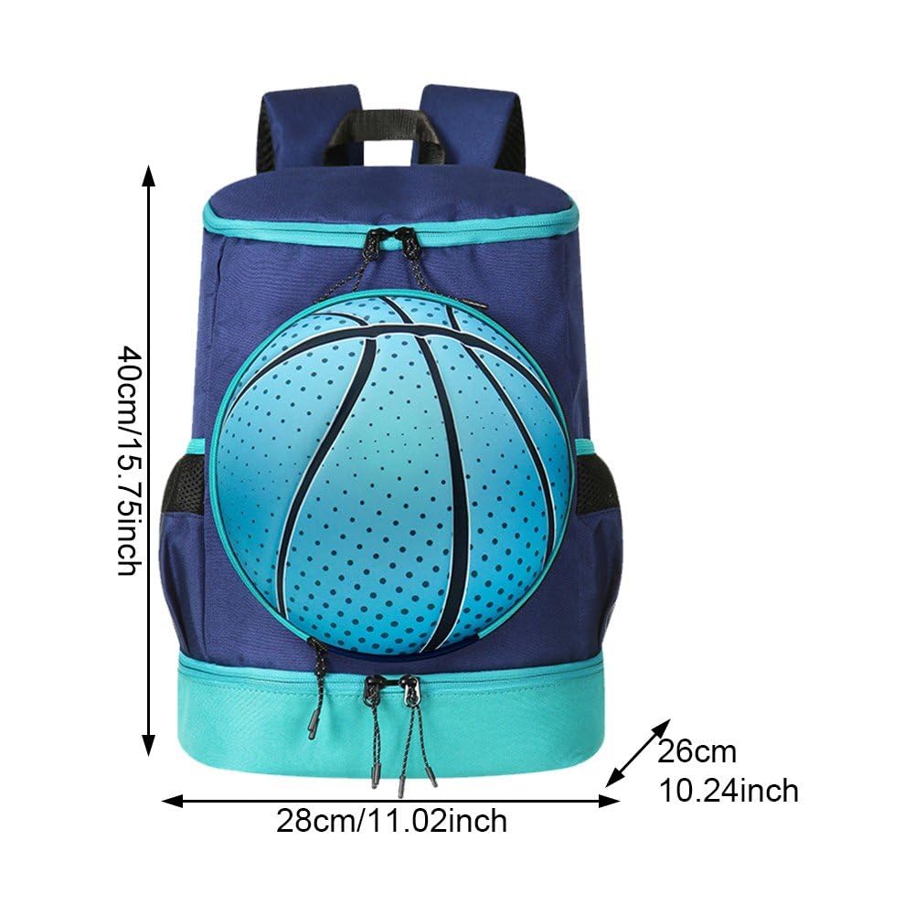Sac à Dos de Basket-Ball pour Enfants, Grand Sac de Sport avec Compartiment pour Ballon et Chaussures, idéal pour Le Basket-Ball, Le Football, Le Volley-Ball, la Natation