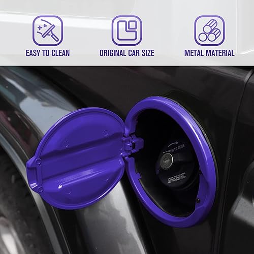 Vista 25 de JeCar Tapa del tanque de gasolina cubierta de aluminio para puerta de llenado de combustible compatible con Jeep Wrangler 2018-2024 JL & Unlimited