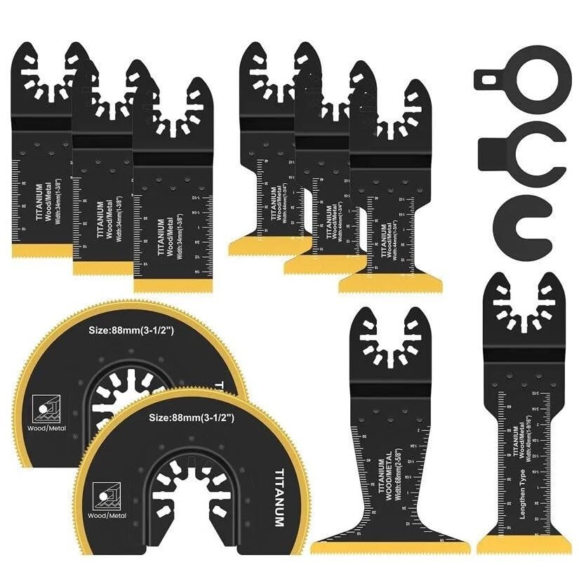 Set 10 Lame per Sega Oscillante, Accessori Multifunzione a Cambio Rapido per Taglio Legno Metallo Plastica
