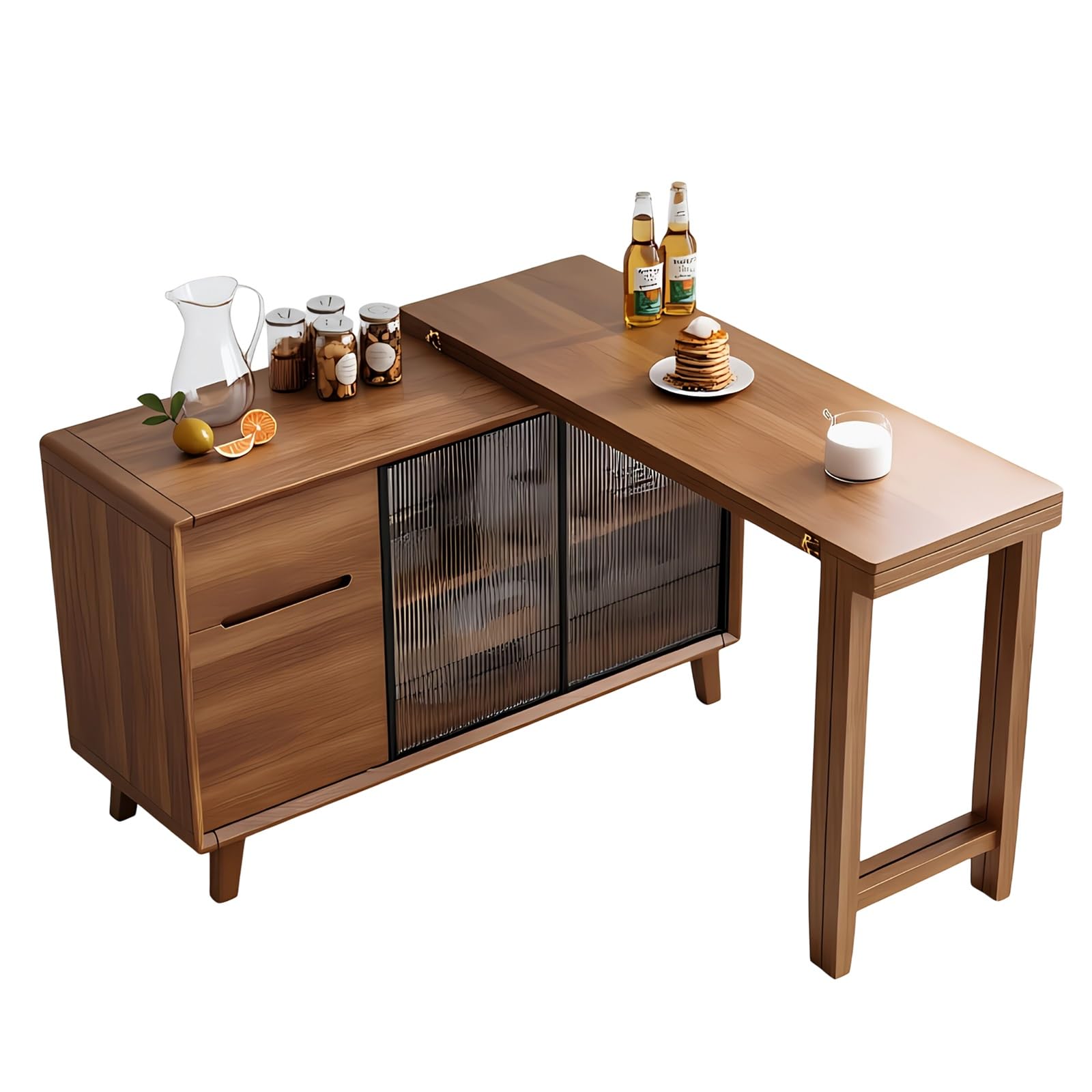 Zf9tBw5sH Unité d'îlot de Cuisine Buffet de Bureau îlot Extensible, Table Buffet Pliable, Meuble Convertible