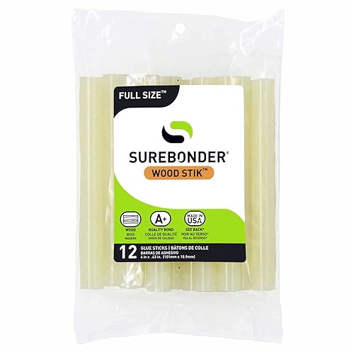 Surebonder WS-12 - Barra de pegamento caliente de madera de tamaño completo de 4 pulgadas, paquete de 12
