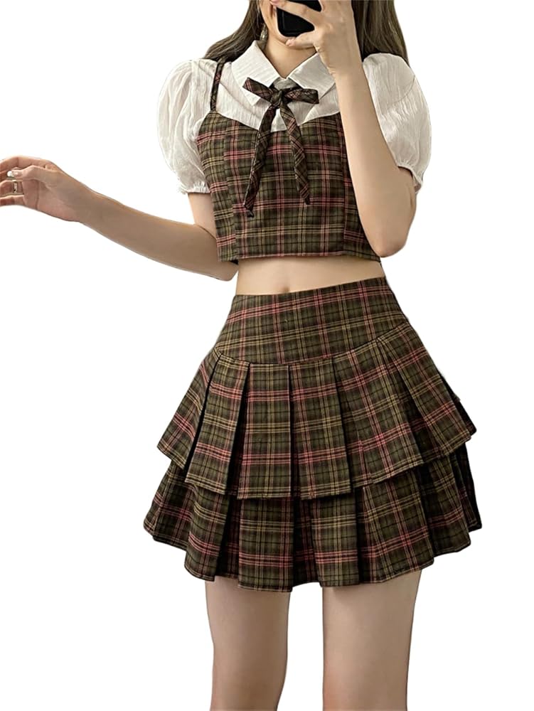 Amazon | [ZHONGJUE] レディース セットアップ チェック柄  