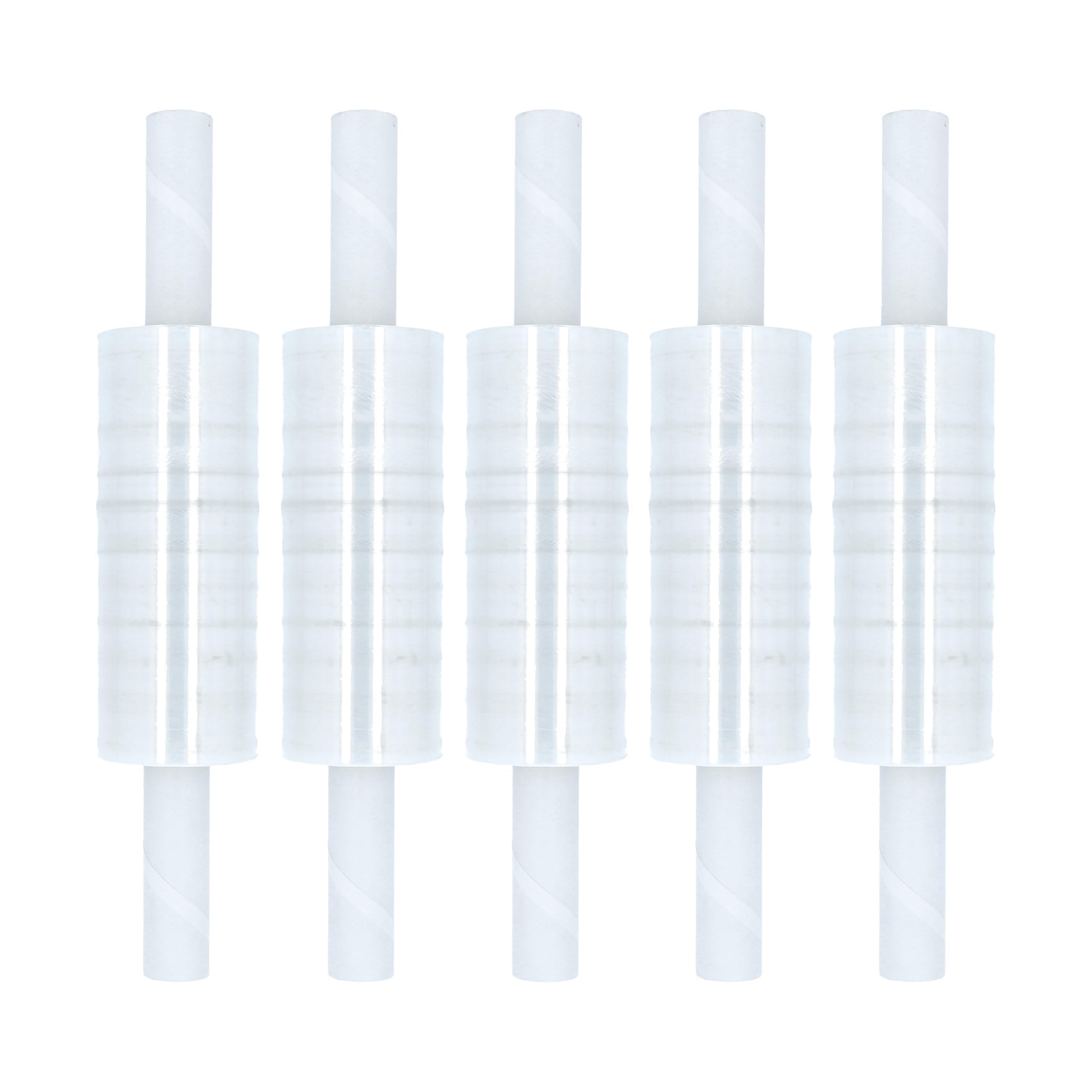 PSBM 4 Rolls 20 Inch x 1000 Feet 80 Gauge Stretch Film/Wrap with Handles, Heavy Duty Industrial Strength Clear Shrink/Plastic Wrap for Moving, Packing