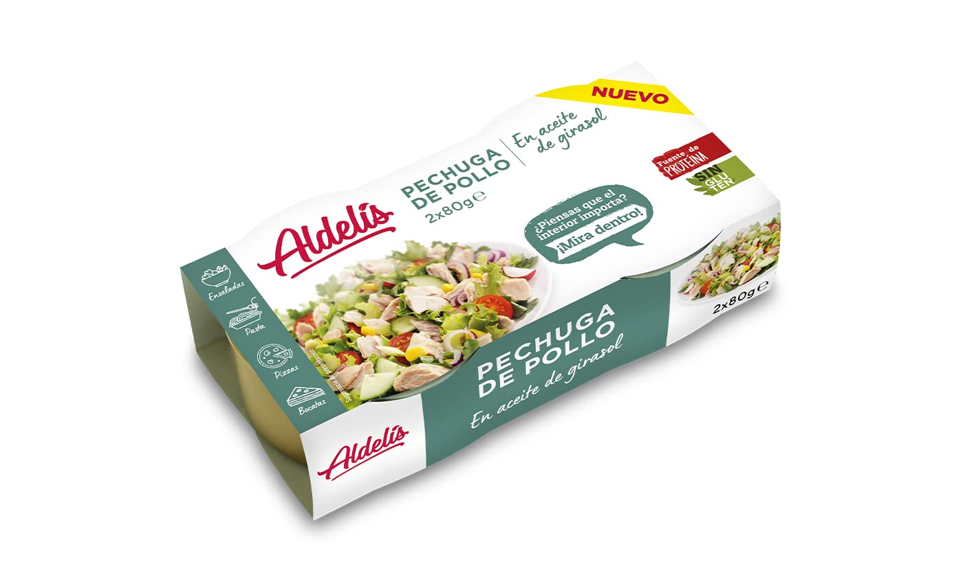 Casa Matachín 010206 Aldelís Conserva Pollo Aceite Pack 80 x 2, 160 g, Pack de 16