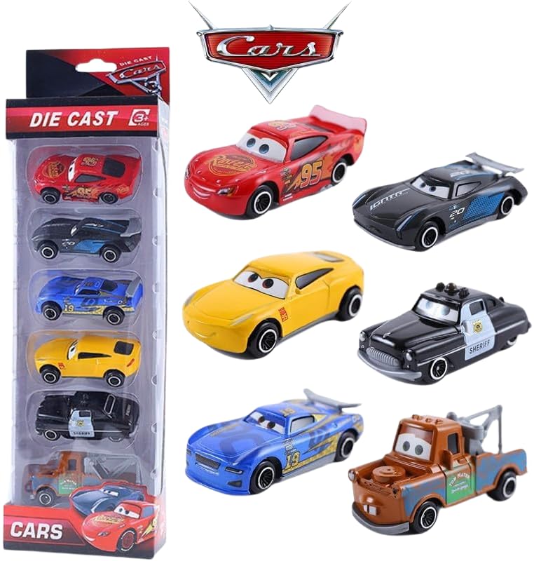 Kit 6 Carrinhos Lindos Metal Premium Cars Relâmpago McQueen