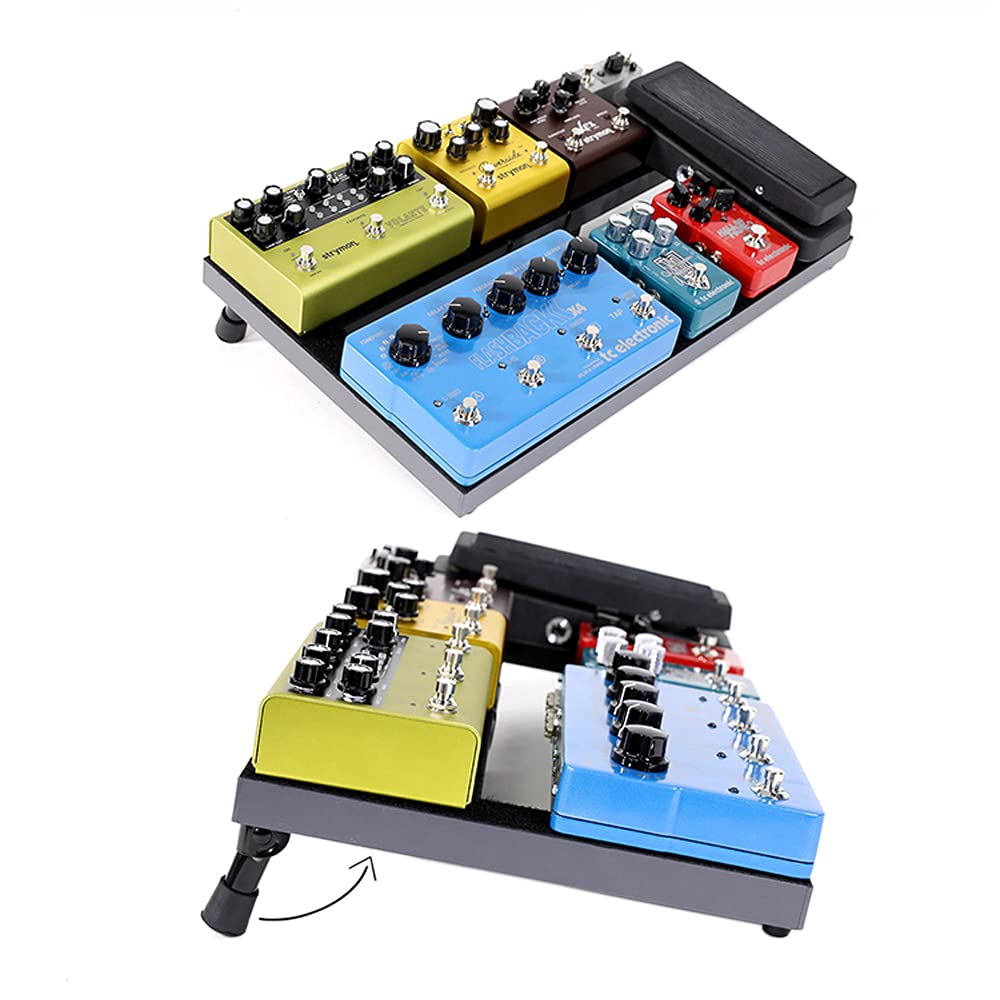 Gitarrenpedalboard mit Tragetasche inkl. Fußschalter-Topper aus Aluminium, leicht, Größe 55,9 x 30,5 cm