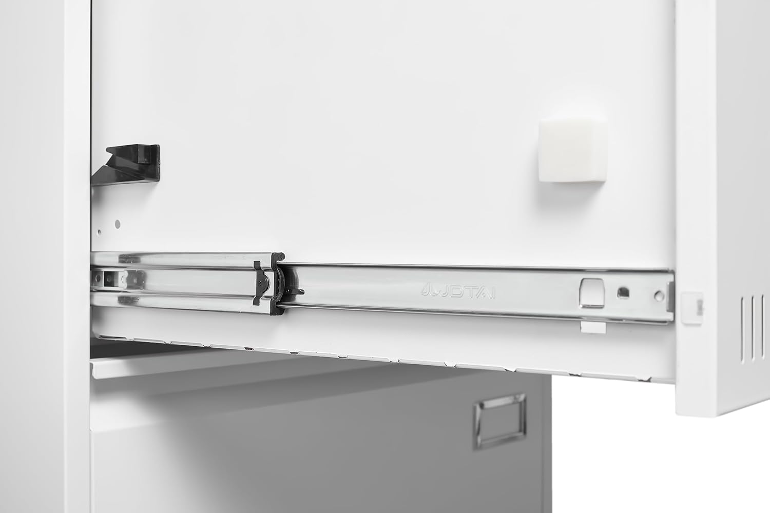 3 Drawer Lateral File Cabinet with Lock and Card Holder, Multifunctional Metal Filing Cabinets w/Heavy 3 Section Slide Rail & Breathable Holes,for Legal/Letter/A4,White