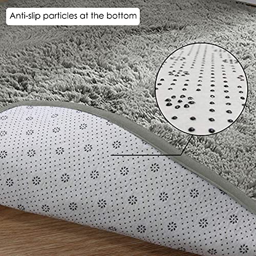 Miemie 6X6 Soft Round Area Rug For Bedroom Modern Fluffy Circle Rug For Kids Girls Baby Room Indoor Plush Circular Nursery Rugs Cute Cozy Area Rugs For Living Room, Solid Grey #TOP2