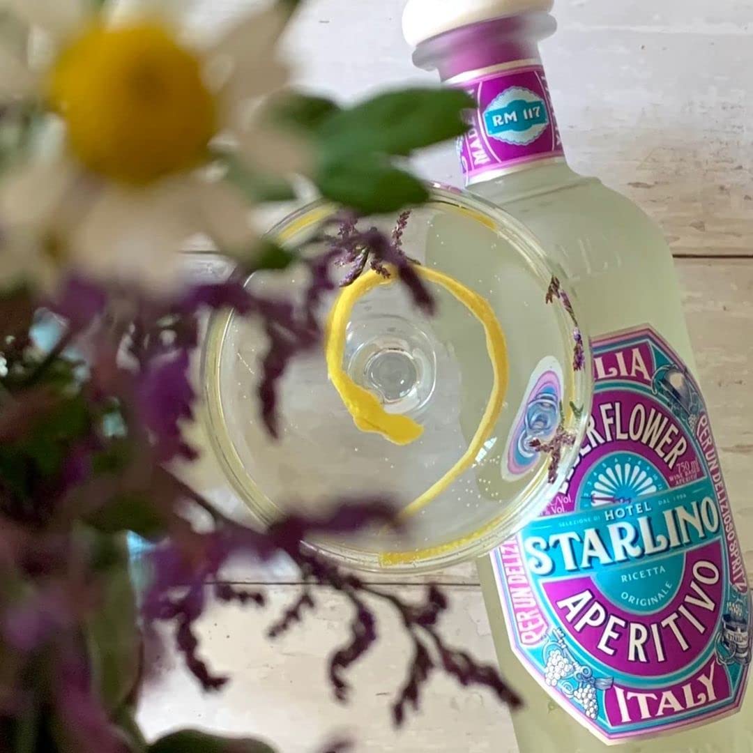 Starlino Elderflower - fruchtig-blumiger italienischer Wein Aperitif mit Holunder, Litschi und Birne - lecker mit Tonic für den perfekten Spritz und Hugo Drink (1 x 0,75l Flasche)