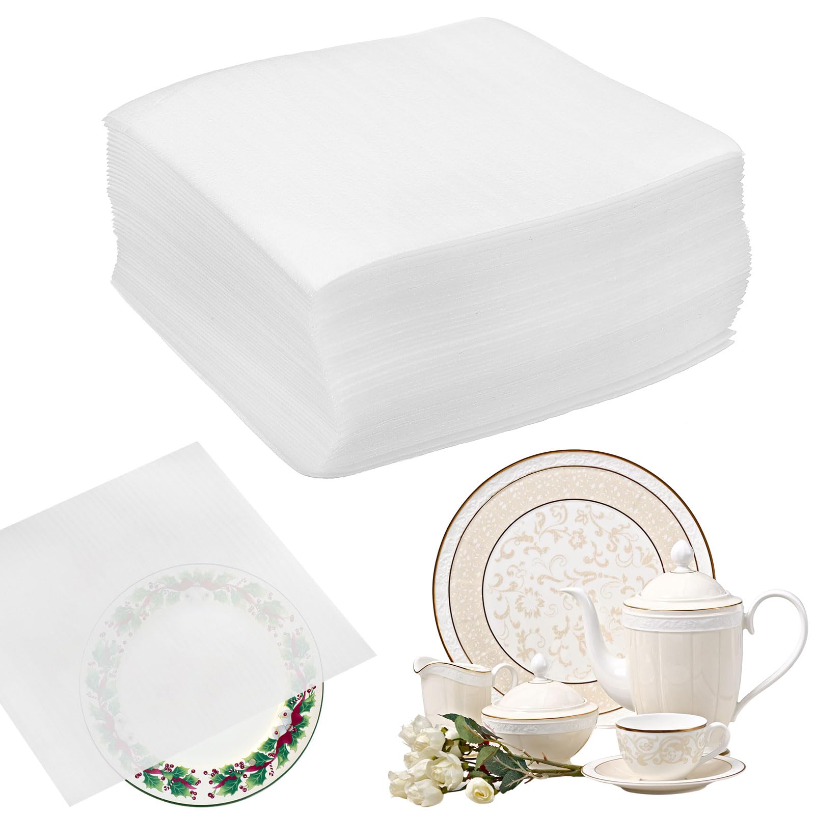 sourcing map 50 Pcs Cushion Foam Pouches, 5" x 5" Cushioning Packing Supplies Cushioning Foam Padding Sheets for Moving and Packaging Dishes, China, Books, Photo Frame