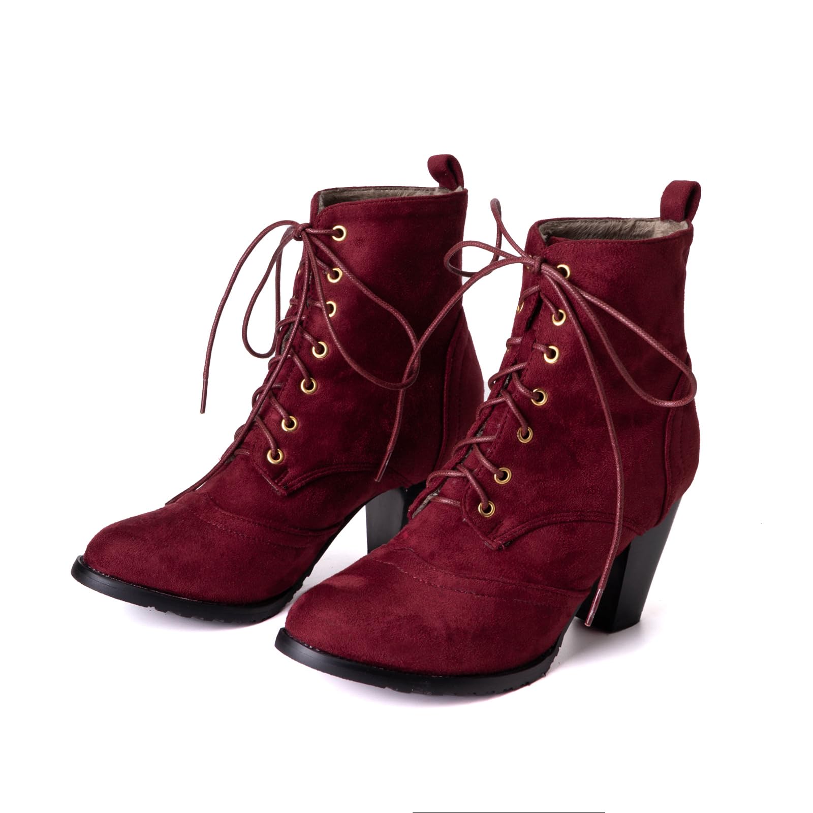 Bottines à talon bloc avec laçage pour femme fashion