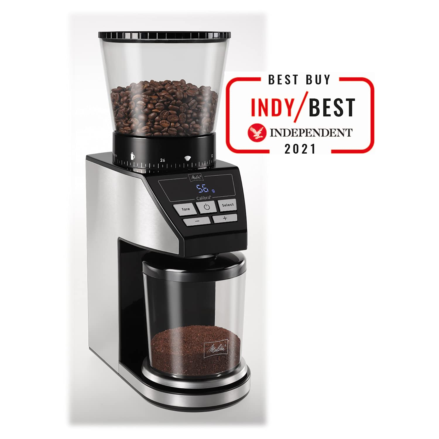 Melitta 1027-01 szlifierka CALIBRA EU, 160 W, czarny/stal nierdzewna