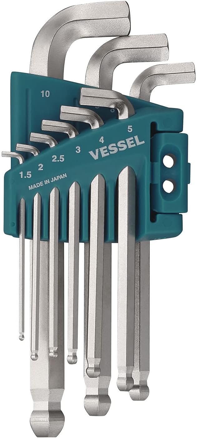 VESSEL Ball Point Hex L-Key Wrench Stubby (Short Type) 9PC. Set No.8209BP-SU 8209BPSU