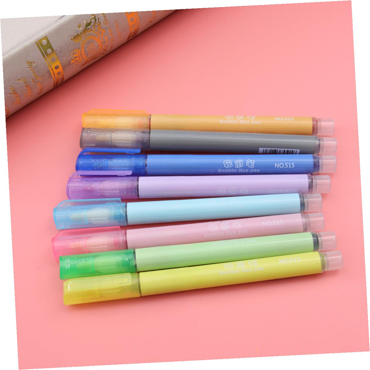 2 Scatole Pennarelli Fluorescenti Contorno Colorati per Disegno e Cancelleria Linee Lisce e Impugnatura Ergonomica per Progetti Scolastici e Artigianato