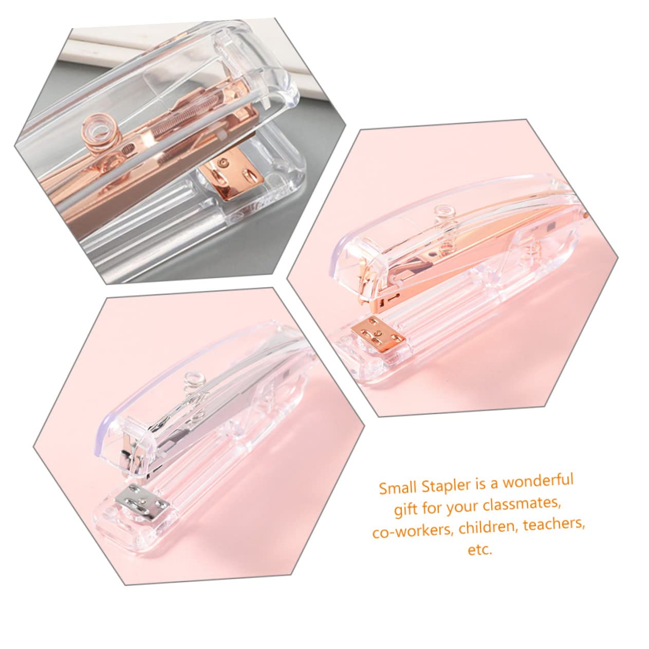 Homoyoyo Grapadora Para Escritorio Grapadora Ligera Y Rosa Dorado Y Plata Para Oficina Profesional Para Casa Y Piezas*2