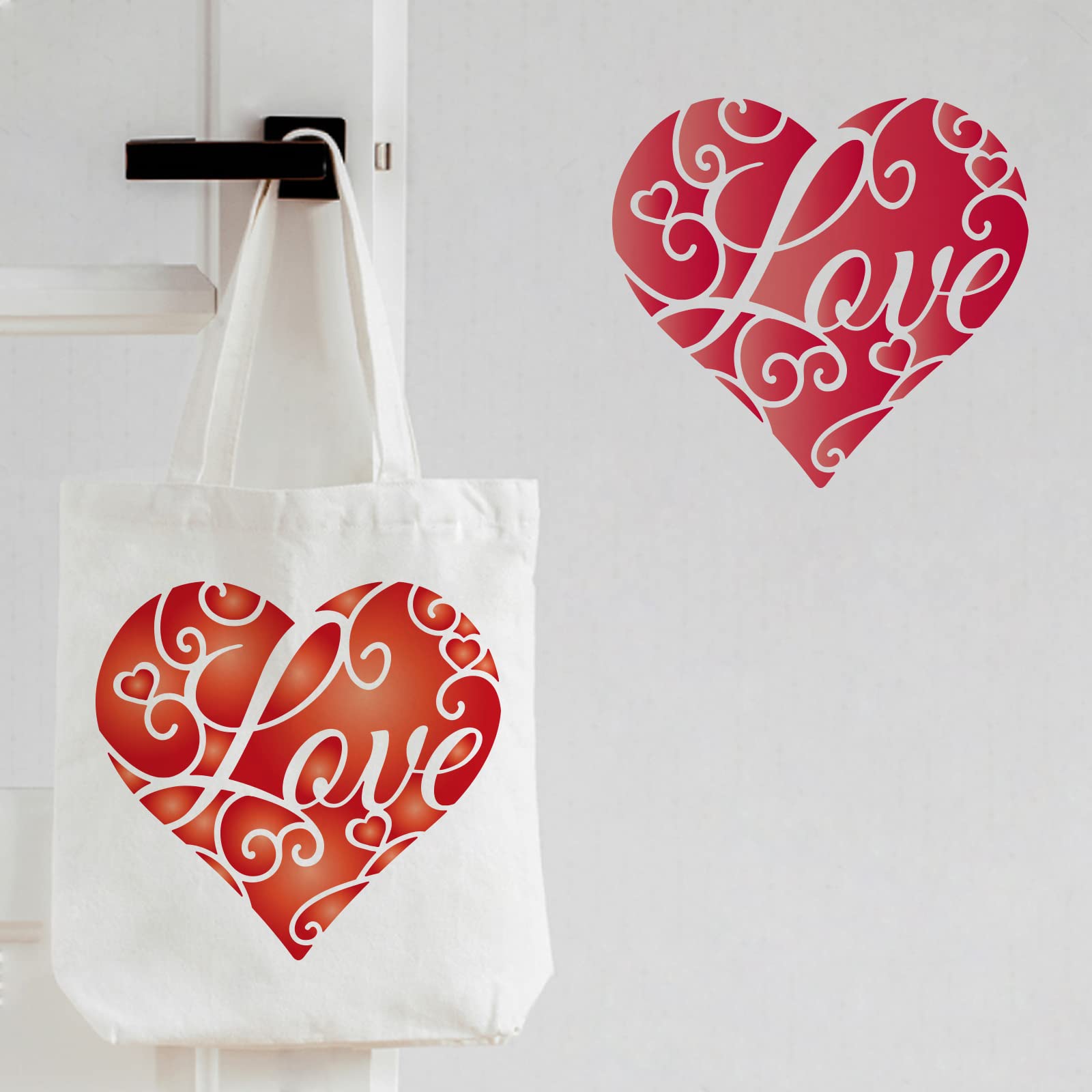 FINGERINSPIRE Love Heart Stencils Template 30x30cm Plastic Mandala Heart Drawing Painting Stencils Square Reusable Stencils for Painting on Wood Floor - Image 4