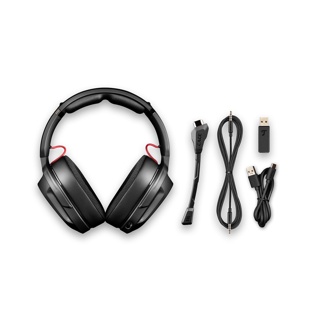 Teufel Cage Pro - Auriculares inalámbricos para videojuegos, Bluetooth, con micrófono integrado, duración de la batería 68 horas, sonido envolvente virtual 7.1 DTS X V2, USB, para PC, PS5, Xbox,