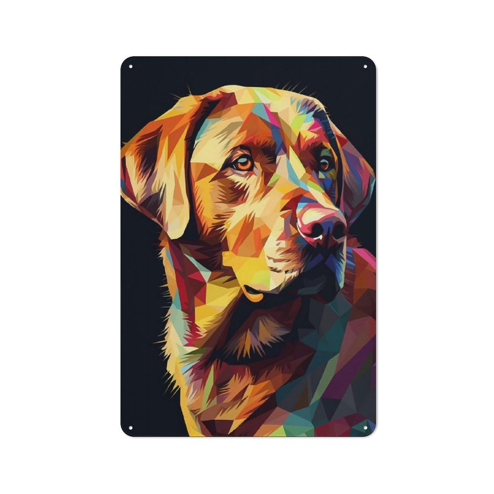 Labrador Abstract Rustic Metal Wall Decor 30x20cm, Decorative Tin Plaque for Pub, Home Bar, Shed Or Man Cave