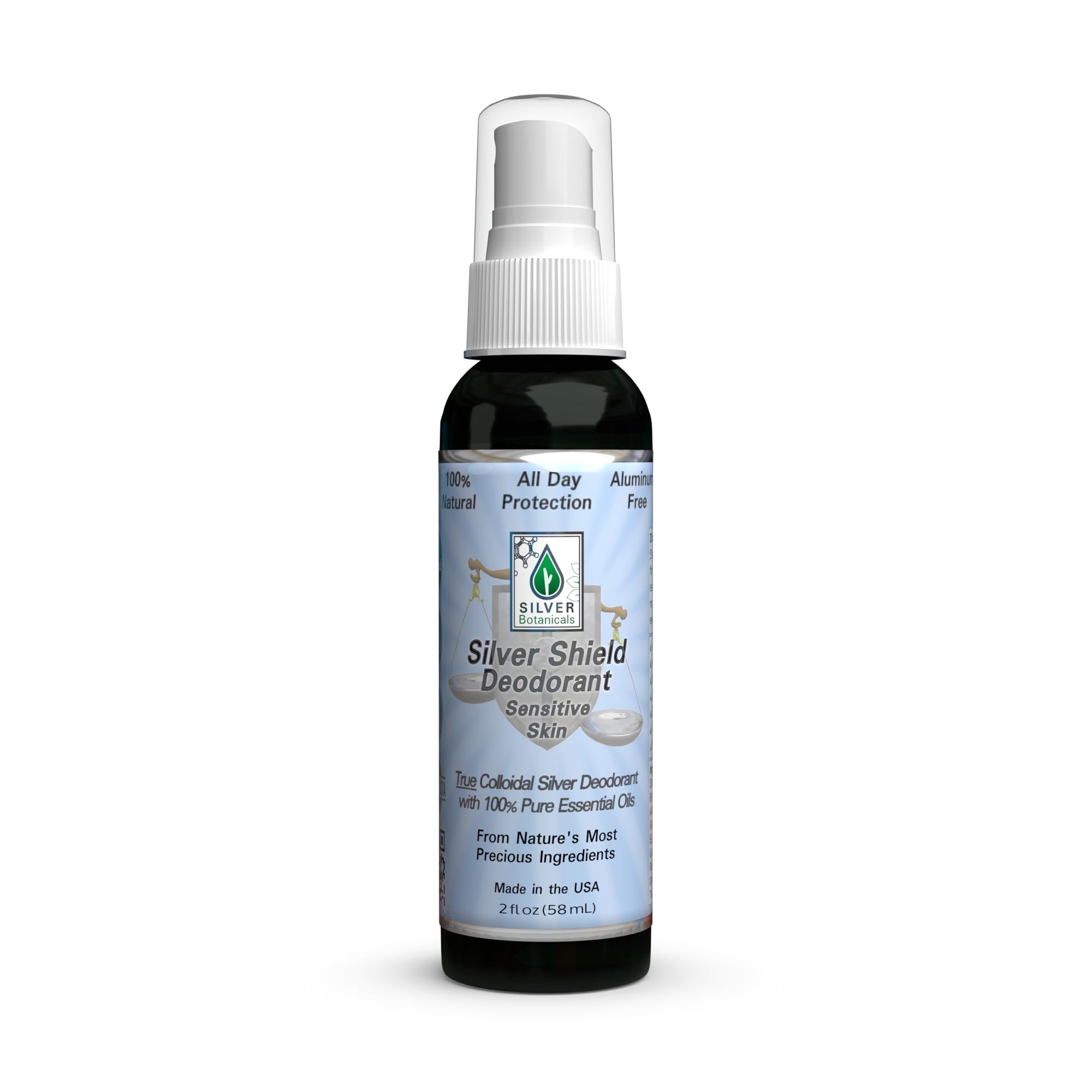 Shield Deodorant - Sensitive Skin Formula - Spray-on, All Natural Colloidal Deodorant,2 oz.