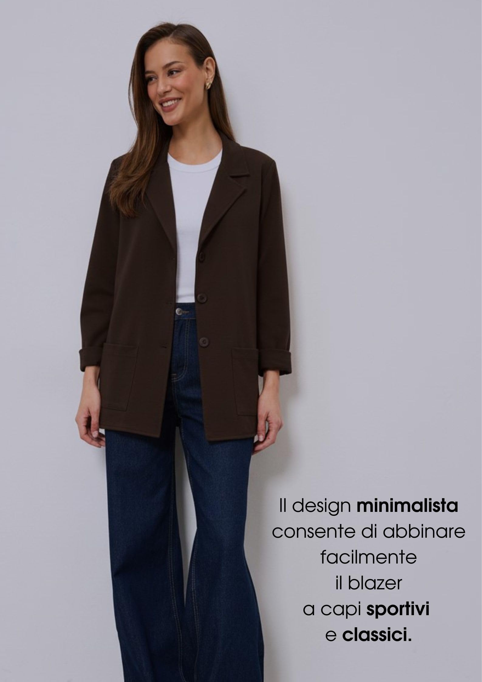 Blazer Donna Elegante Lungo - Giacca per Completo Cerimonia Made in Italy, Coprispalle Cardigan Taglie Forti Primavera Estate Curvy