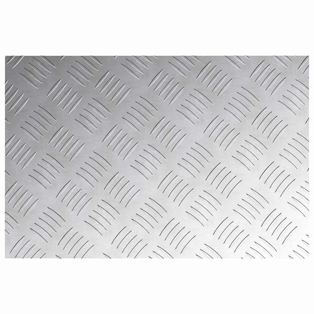 Prostokątne stopnie schodowe, zestaw 4 sztuk, srebrne, blacha ryflowana, 60 x 40 cm, aluminiowa, do wewnątrz i na zewnątrz, antypoślizgowa przyczepność i komfort chodzenia