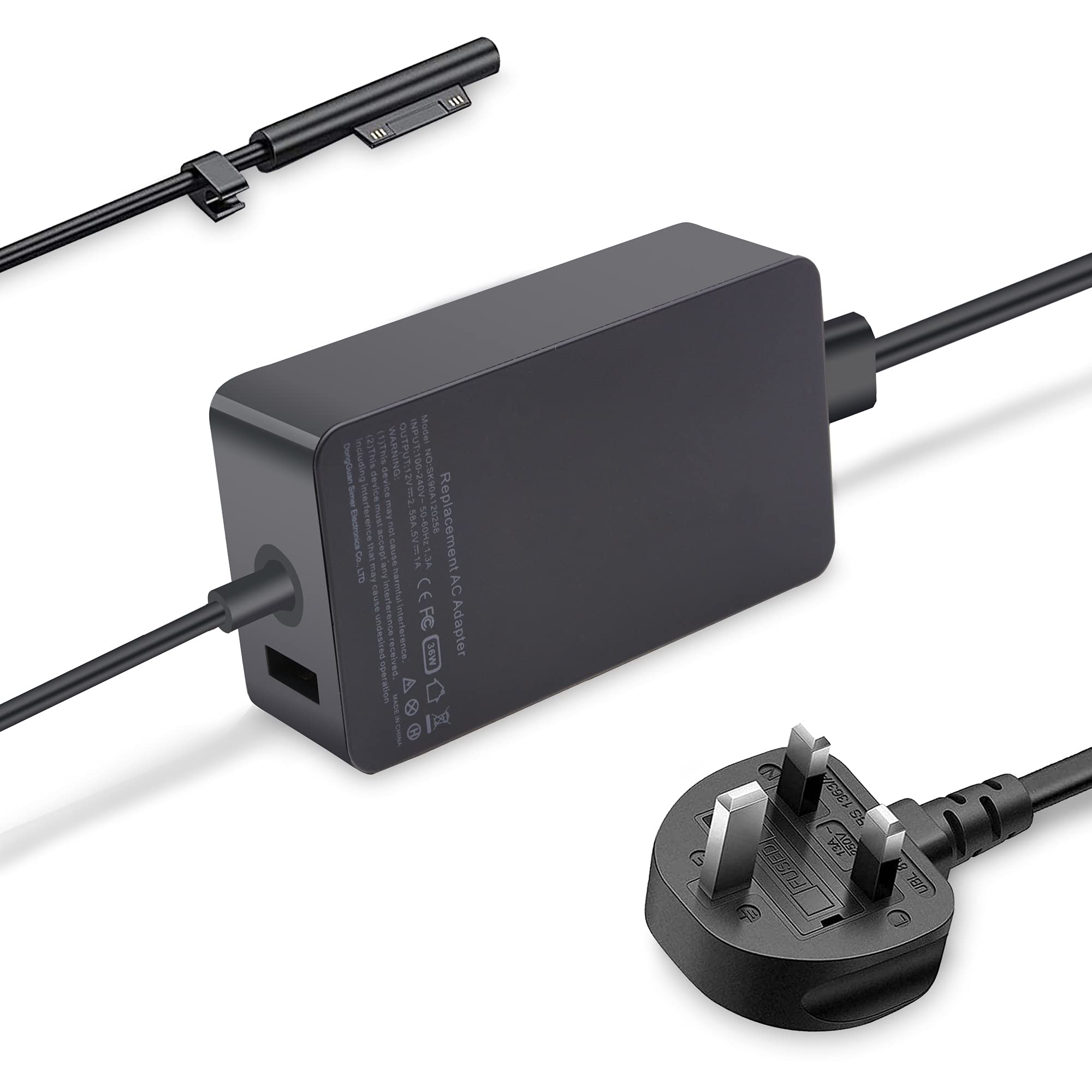 36W 12V 2.58A Surface Pro 3 Charger Surface Pro 4 Charger Compatible Microsoft Surface Pro 3 Surface Pro 4 i5 i7 Surface Pro 5 Surface Laptop Surface Go 3/2/1 Power Supply