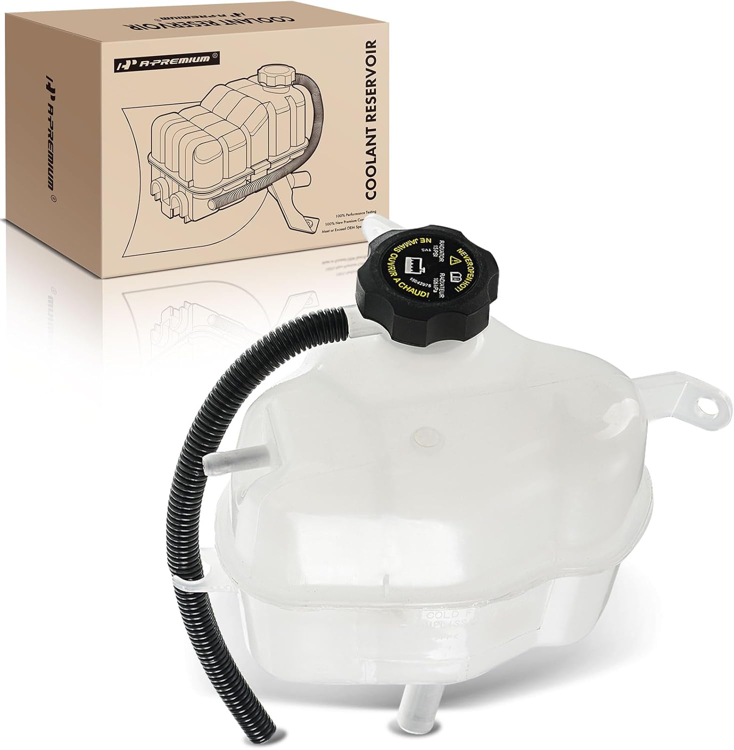 A-Premium Engine Coolant Overflow Recovery Tank Reservoir [with Cap & Tubing] Compatible with Chevy Equinox & Pontiac Torrent, 2006-2009 [3.4L], 2008-2009 [3.6L]