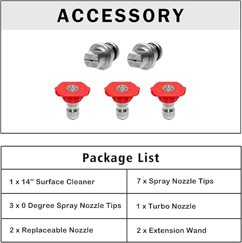 Miniatura 2 de JANZ Limpiador de superficies de 14 pulgadas, boquilla turbo y 7 puntas de boquilla
