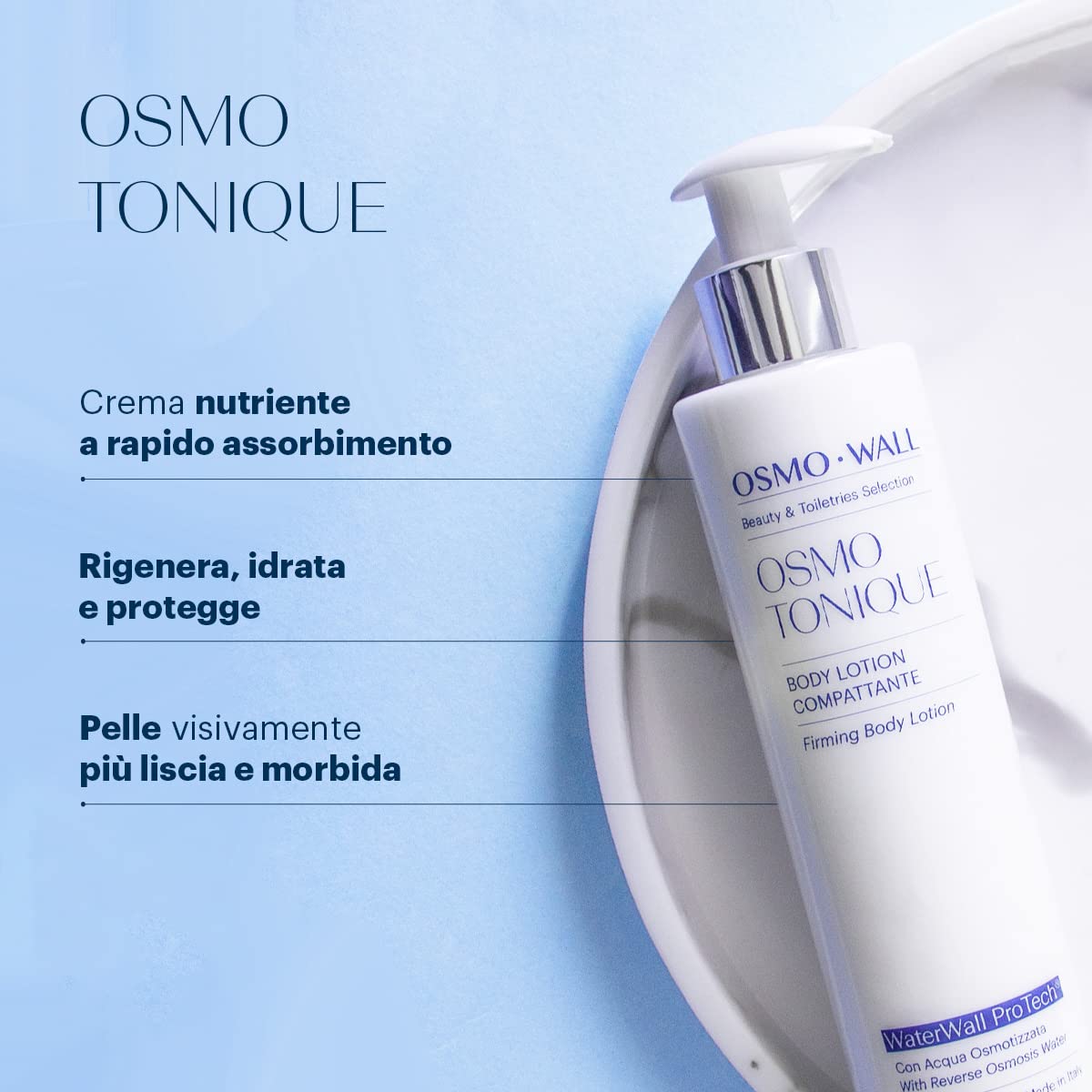 Osmowall OSMO TONIQUE Crema Corpo Idratante Compattante. Nutre intensamente, ripara, rigenera. Restituisce alla pelle secca la giusta idratazione. Con Olio di Jojoba, Burro di Karitè. Unisex - 250 ml