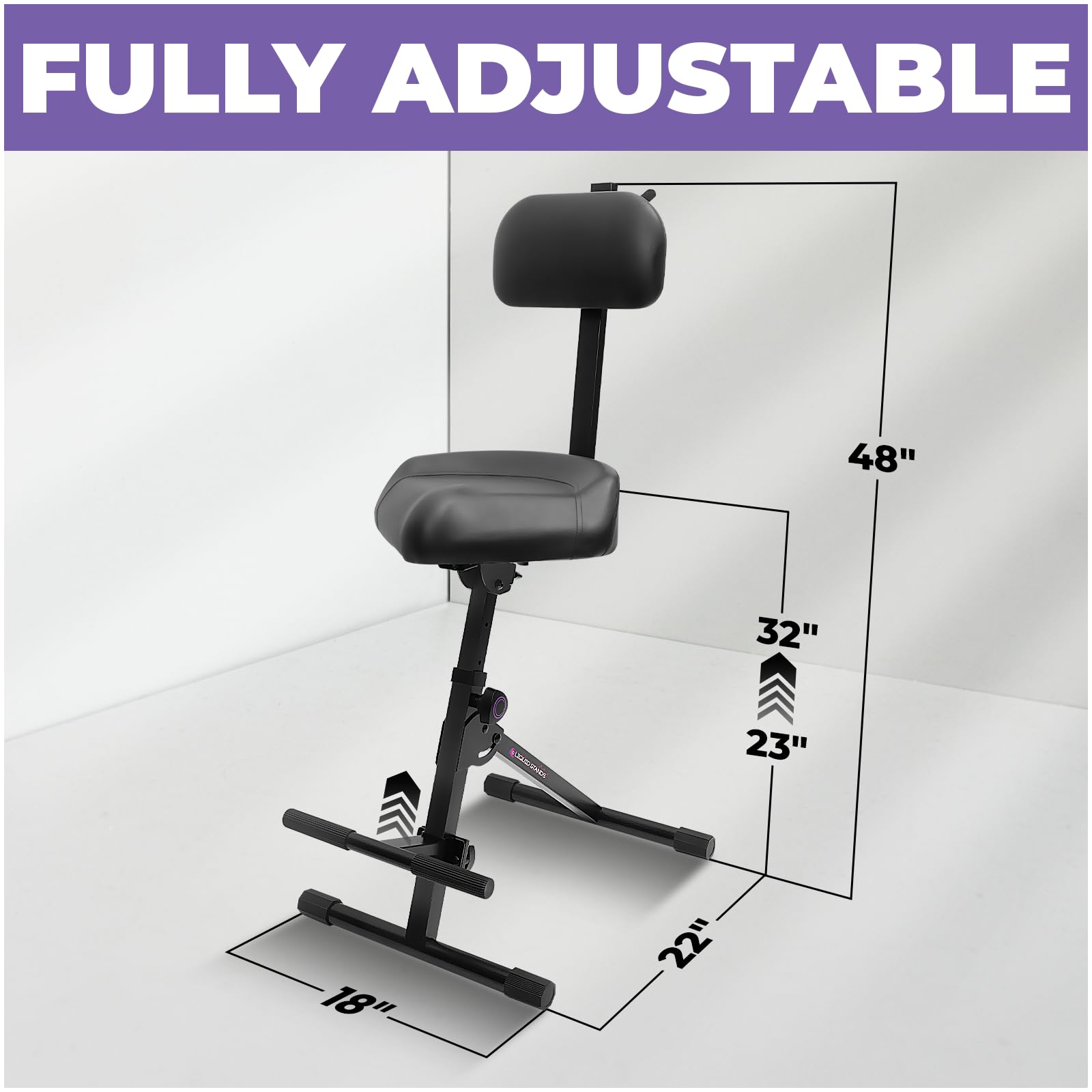 Liquid Stands Taburete ajustable para guitarra, trono de tambor profesional con respaldo, asiento de batería, taburete de músico, silla, silla de guitarra para adultos, niños, baterista y guitarrista