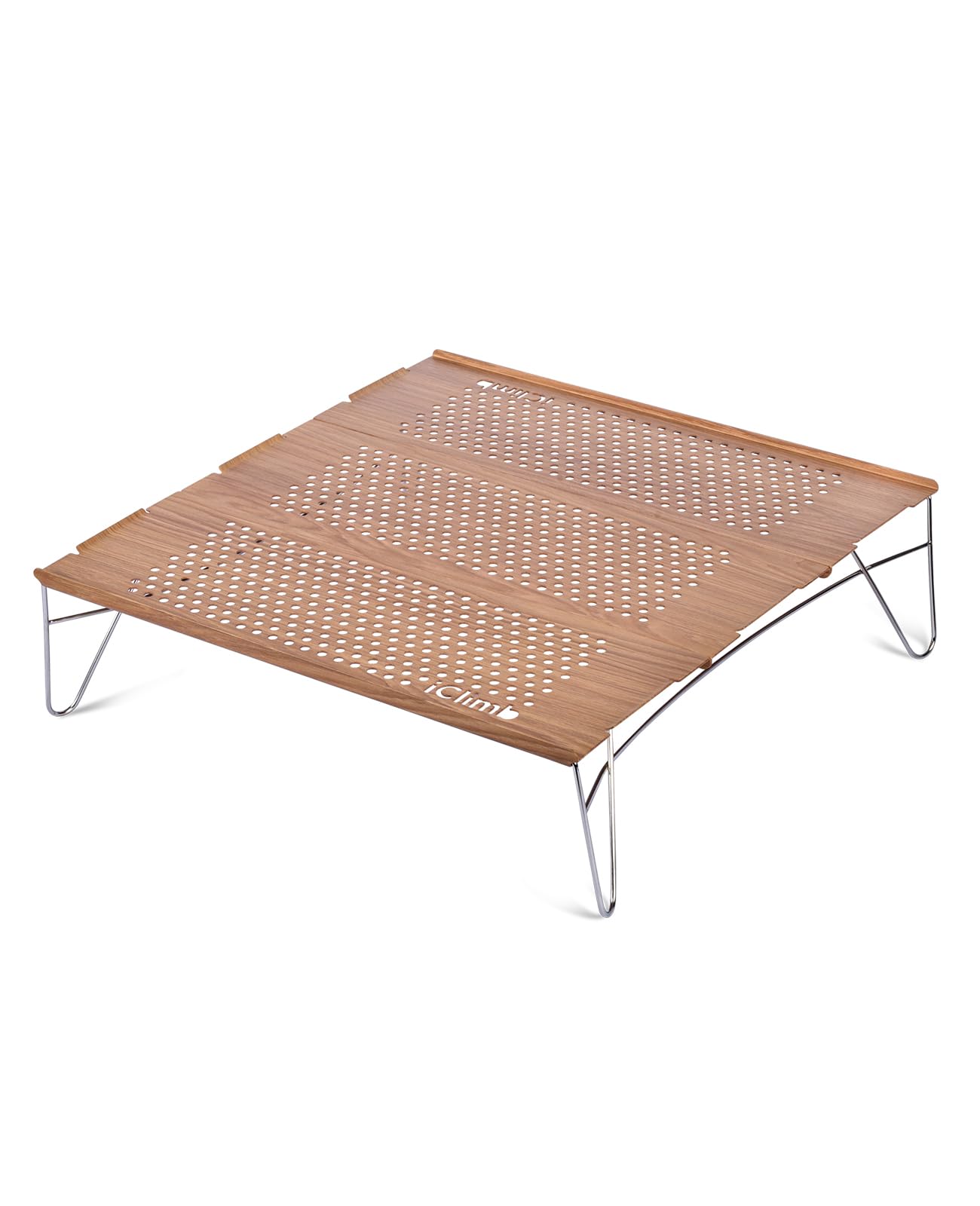 iClimb Mini Solo Folding Table Ultralight Compact for Backpacking Camping Hiking Beach Picnic (Nature - L)