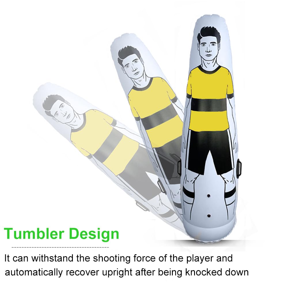 TNZMART Aufblasbarer Fußball-Attrappe, mit Pumpe, Gelb
