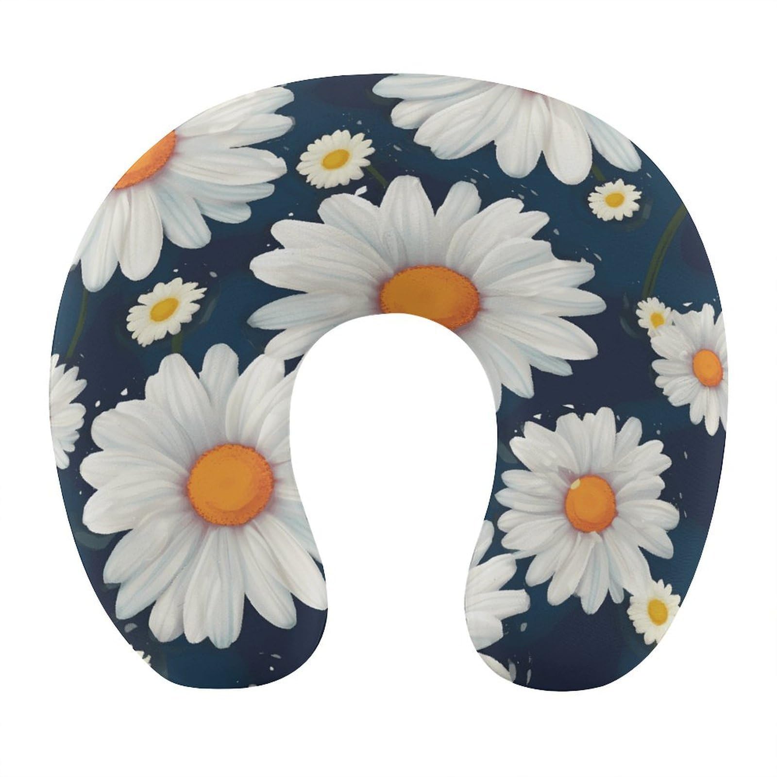 Btcowzrv Style Daisy Pattern U Shaped Neck Pillow Travel Pillows