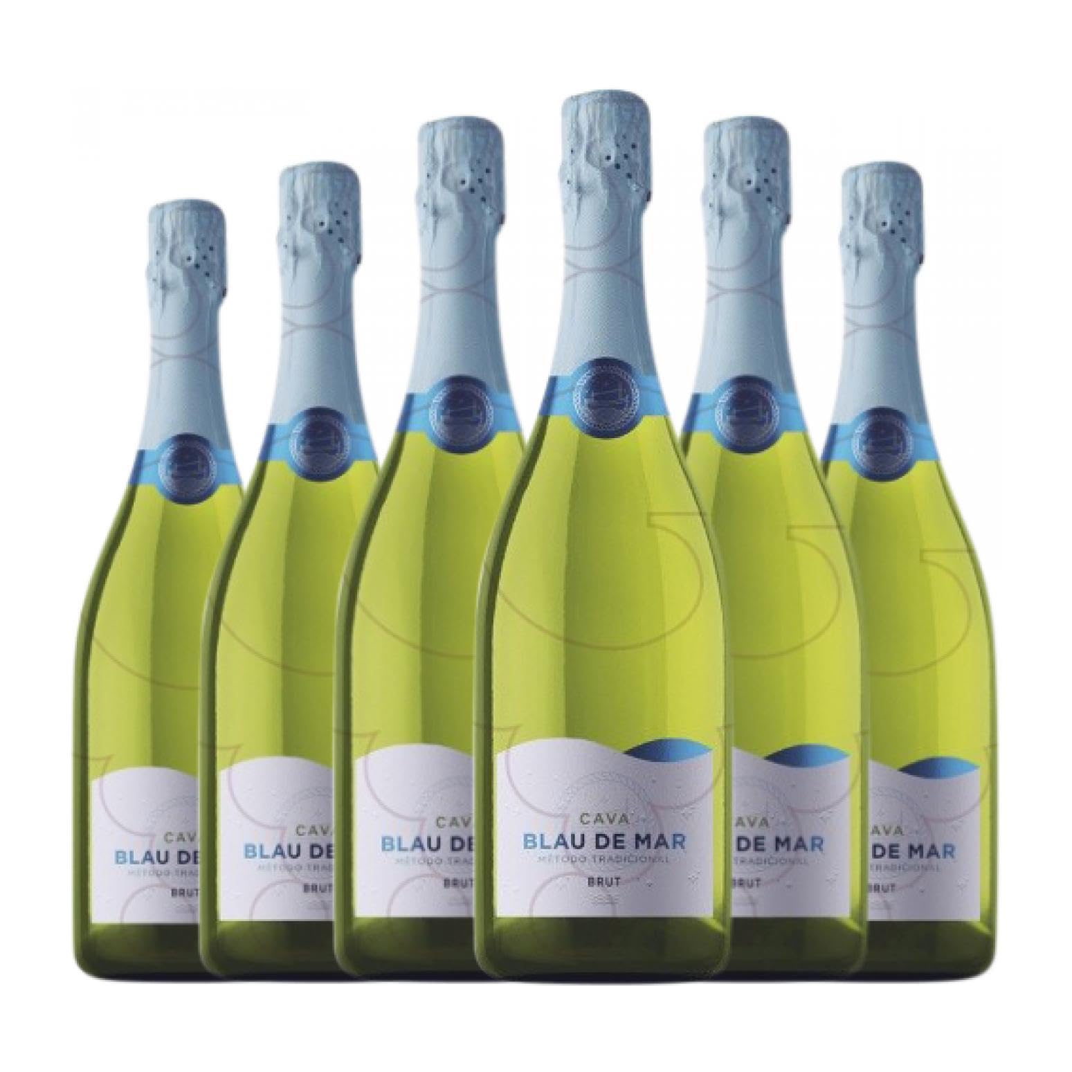 Blau de Mar Brut Cava 75 cl Espumoso blanco (Caja de 6 Botellas de 75 cl)