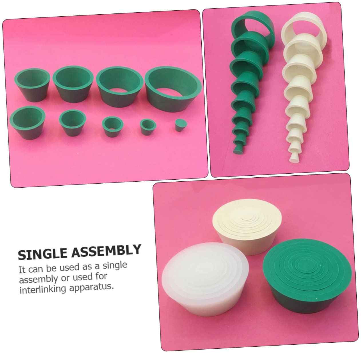 Zerodeko 9pcs Silicone Filter Adapter Funnel Set Smooth Rubber Stopper for Lab Filtration 9 * 1 Inch Compatible Chemistry Equipment