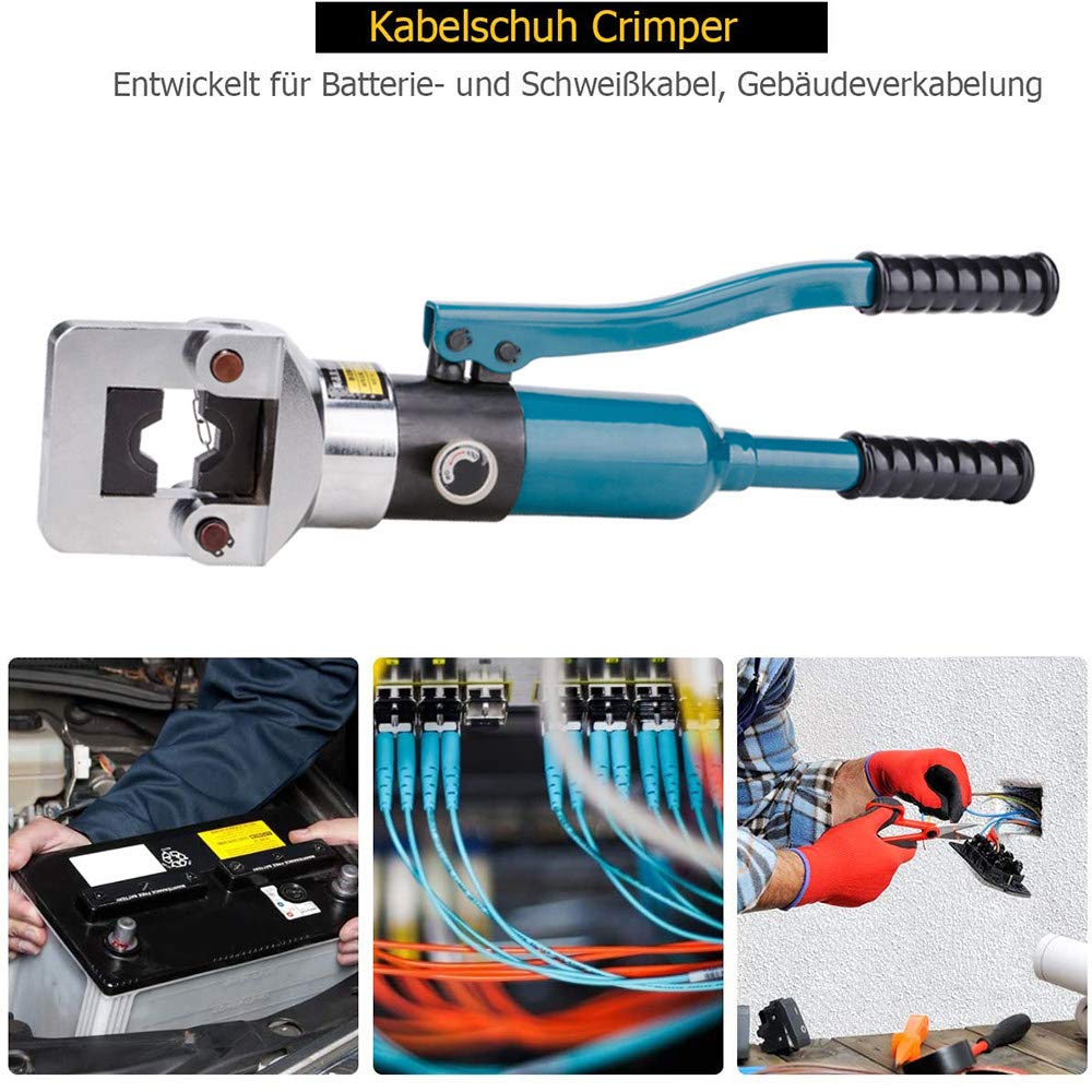 Zaciskarka do drutu hydraulicznego Zaciskarka do końcówek kablowych akumulatora 20 ton 12 matryc Zaciskarka hydrauliczna 16-400mm2 Elektryczne narzędzie do zaciskania