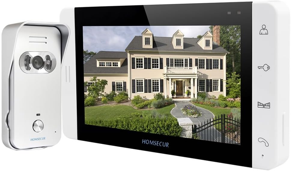HOMSECUR Video Door Intercom System with 7’’ Colour LCD Monitor and 110° Wide Viewing Angle Camera (HDW Series TM703-TC021)