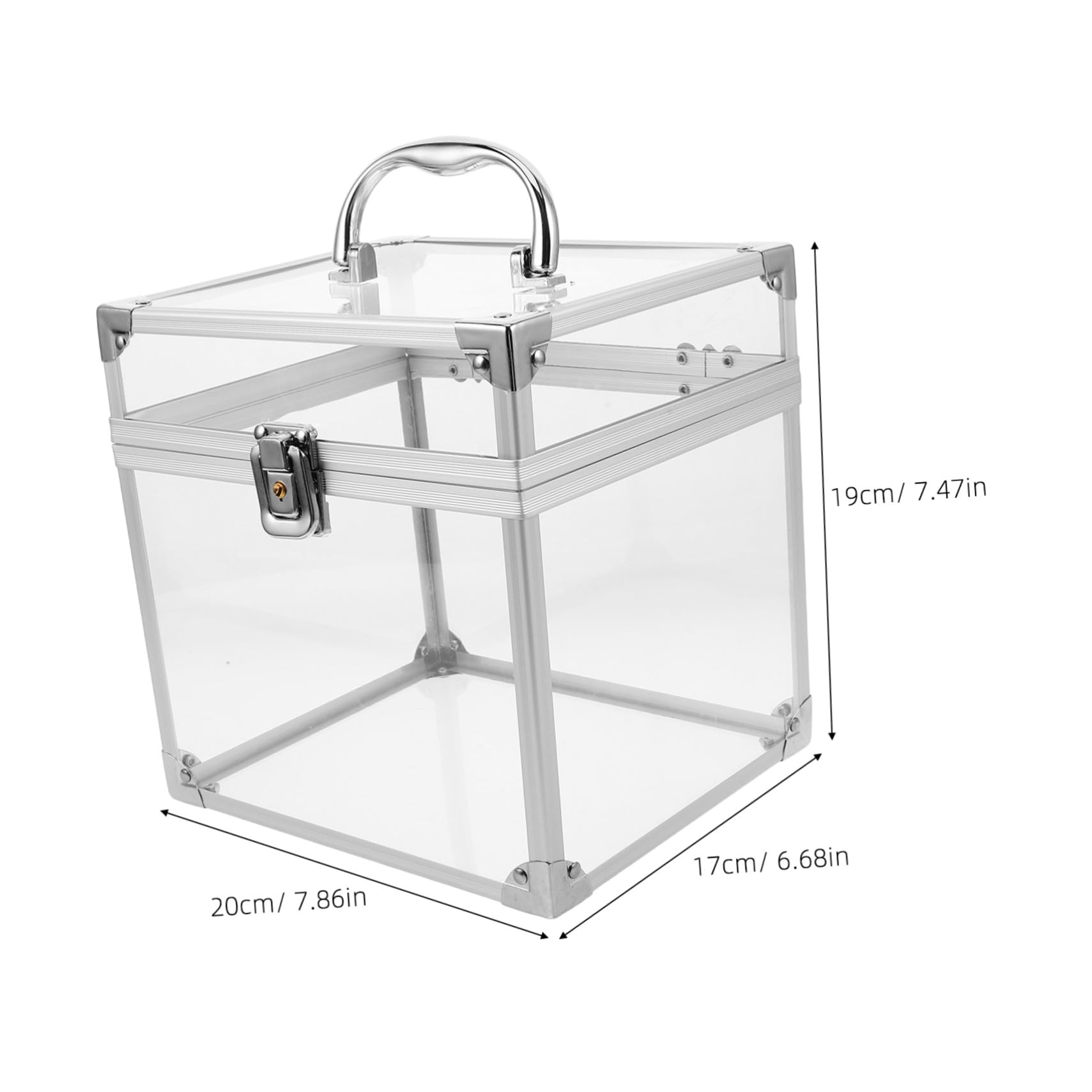 Amosfun Scatola Portaoggetti in Acrilico per Album Vinile con Manico, Contenitore Portatile per Dischi e Dvd, Grande Capacità per Organizzare in Camera o Soggiorno