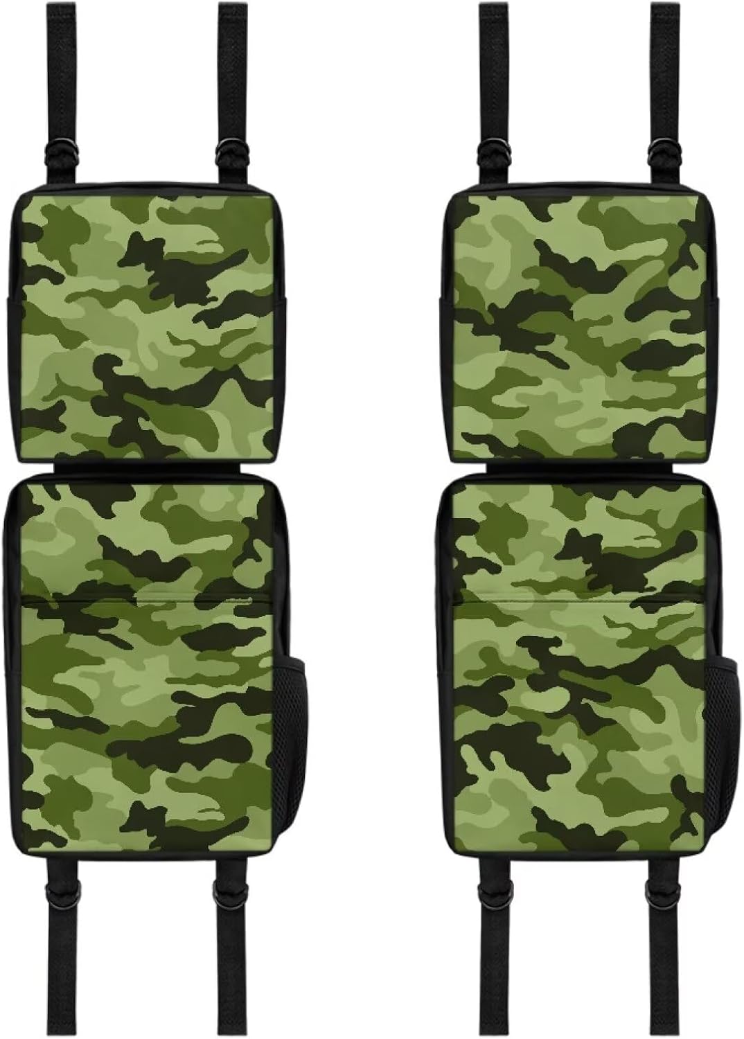 SEANATIVE ATV Fender Bag Green Camo Rear Storage Bags With Drink Holder Detachable ATV Gear Bag Compatible Most 4 Wheeler Accessories Hanging Cargo Bags