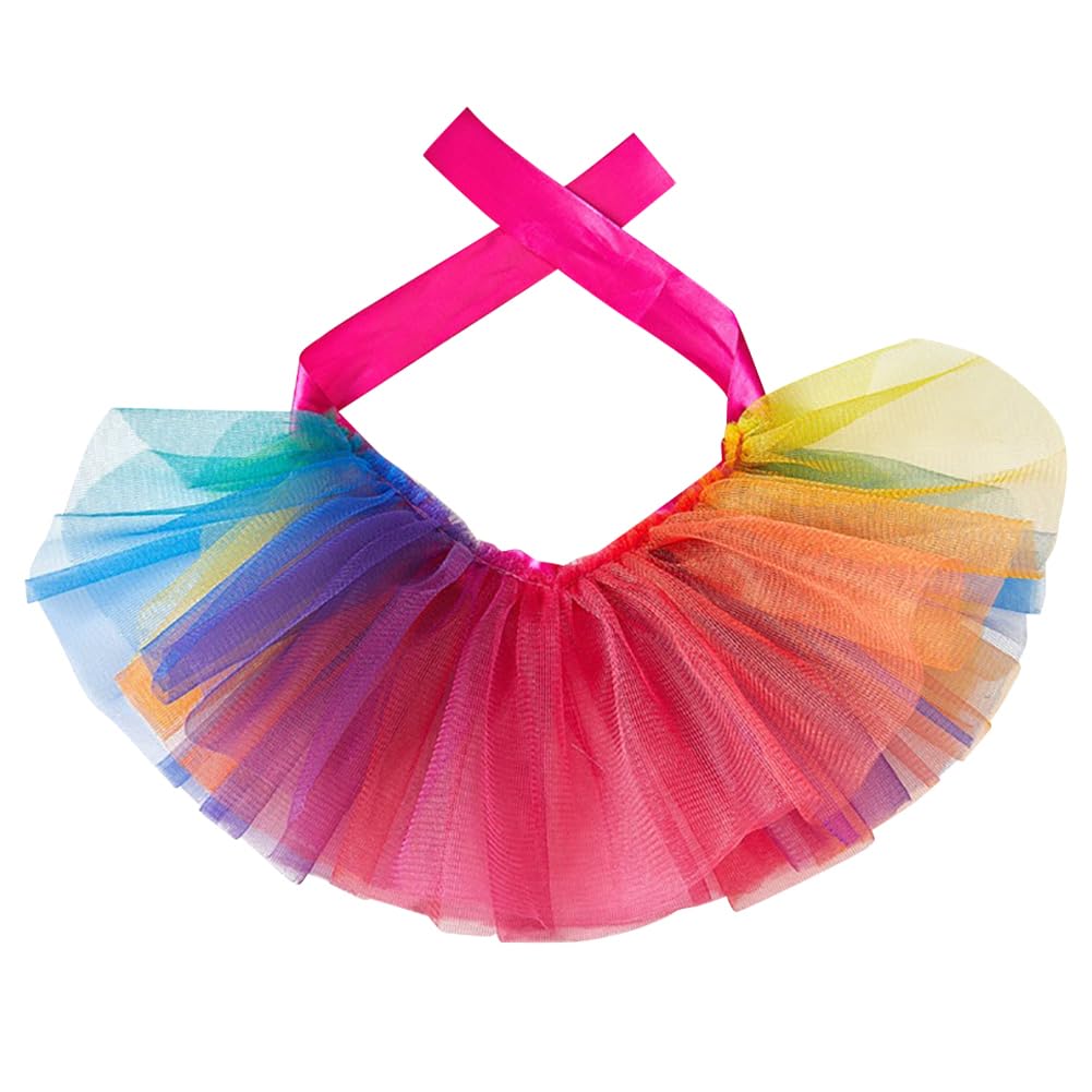 Rainbow Dog Costume Tutu Pride Pet Dress Puppy Birthday Party Tutu Skirt Cat Wedding Dress Dog Clothes Colorful Puppy Scarf Collar Multicolor Cat Collar Gay Pride Pet Accessories Large
