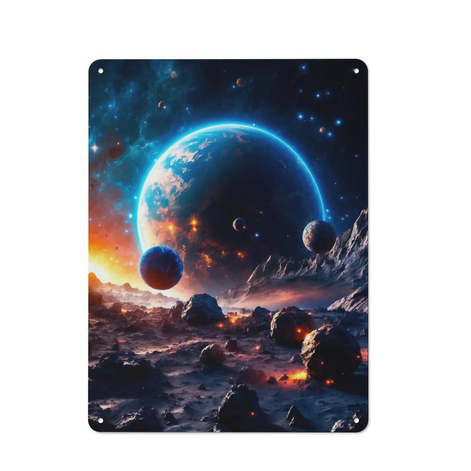 Junmoney Gravitational Collision Metal Wall Sign 40X30cm Featuring For Living Room Wall, A Decorative Gift For A Newly Furnished Living Room
