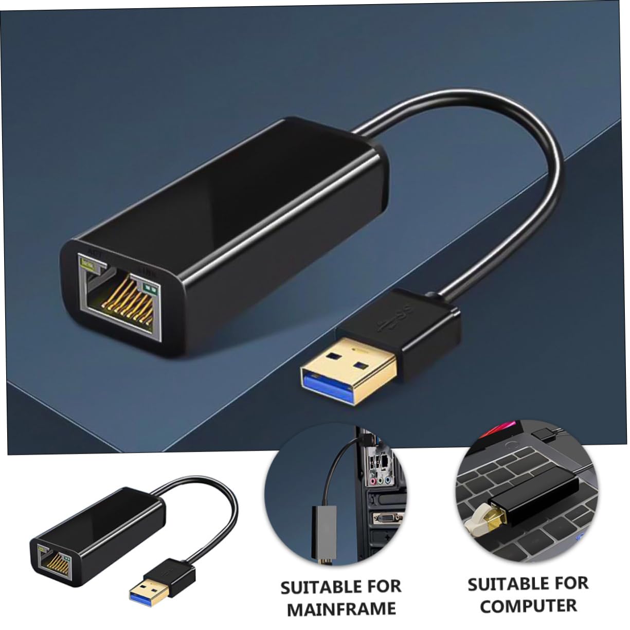 OSALADI 3pièces Adaptateur USB Ethernet Gigabit Mbps Carte Réseau pour Ordinateurs De Bureau Et Portables pour Gaming Streaming