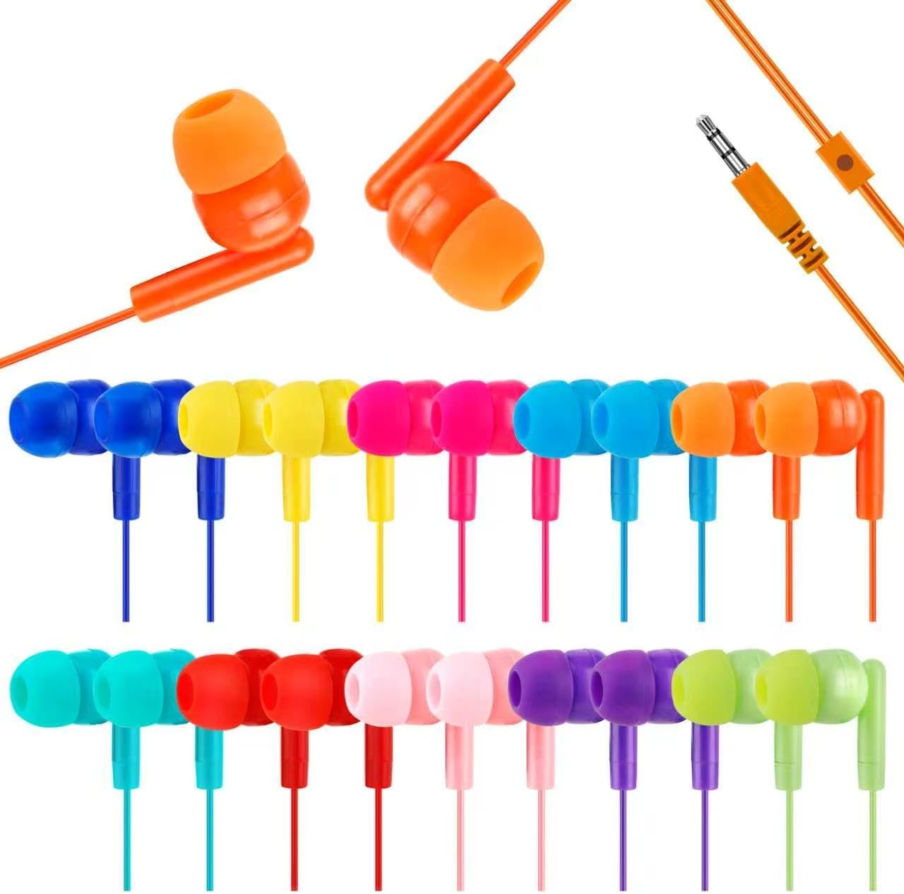 50 Pack Bulk Earbuds for Classroom, Wired 3.5mm Jack Multi Color