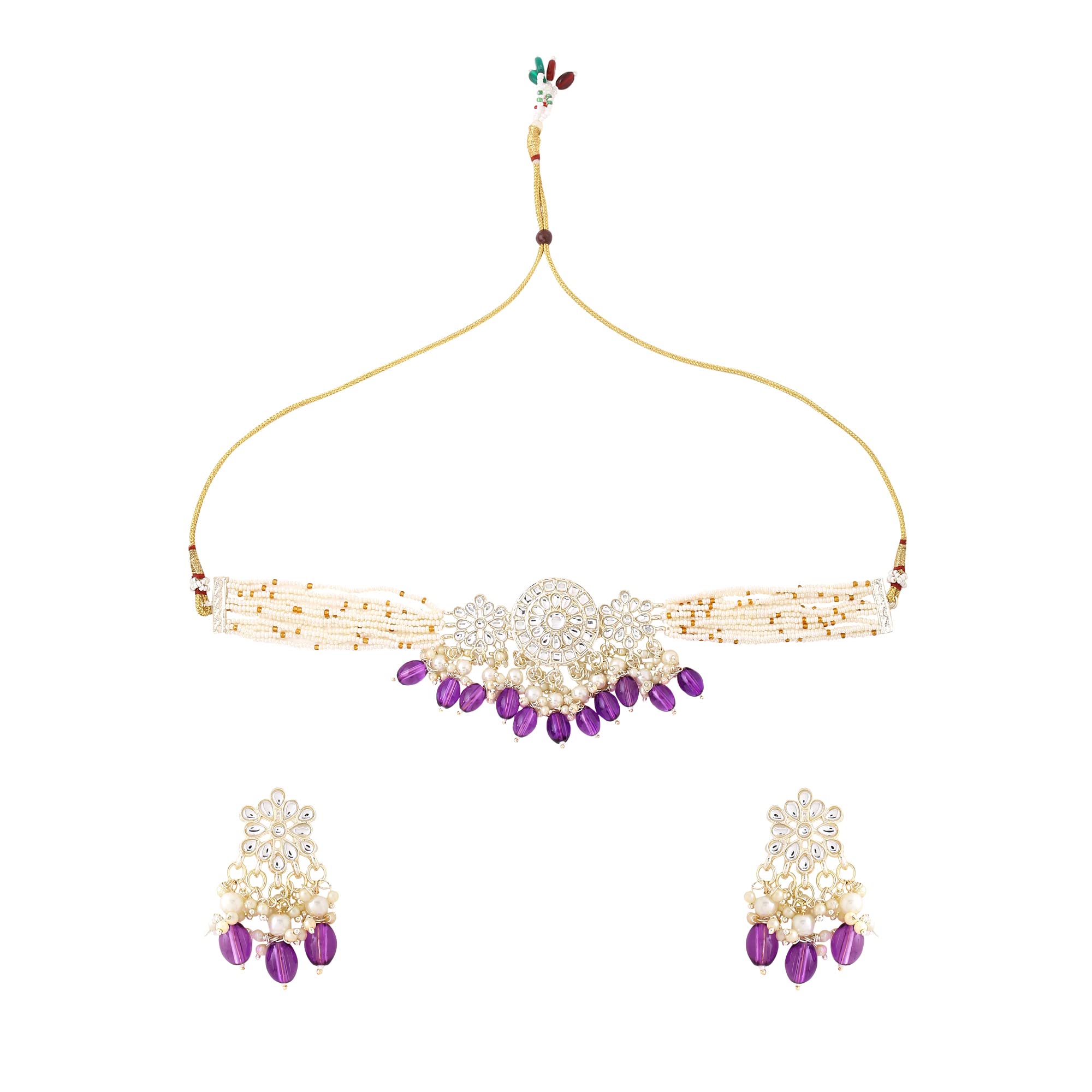 Yellow Chimes Jewellery Set for Women and Girls Kundan Necklace Set Gold Plated Kundan Studded Blue Beads Beaded Choker Necklace Set | Birthday Gift for girls and women Anniversary Gift for Wife (B0C2Z4F1GH) Amazon Price History, Amazon Price Tracker