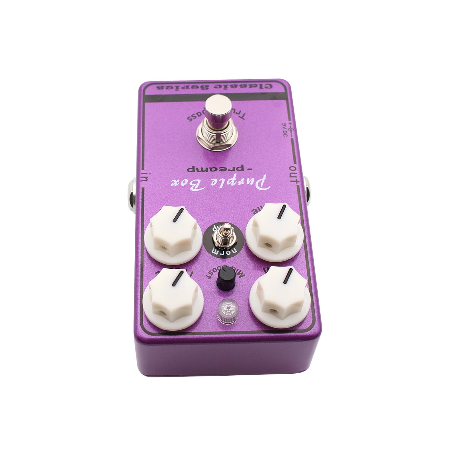 Btuty Pedale Effetti per Chitarra Purple Box, Compressore Boost Preamplificatore Overdrive con Boost Pulito da 30 DB Ed Equalizzatore a Doppia Banda, per Chitarristi Elettrici