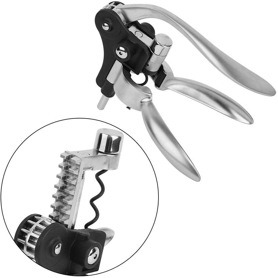 Wine Bottle Opener Manual Rabbit Wine Corkscrew Wine Quick Opening Tool, Silver - Image 5