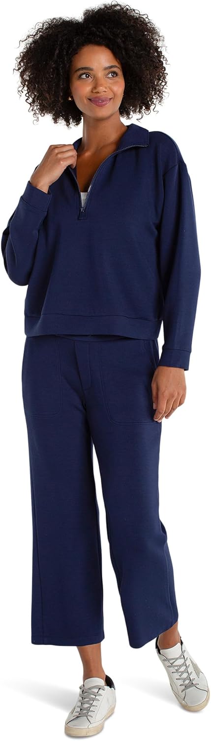 Liverpool Womens Plush Comfor Pull on Wide Leg Crop Trouser 25" Inseam
