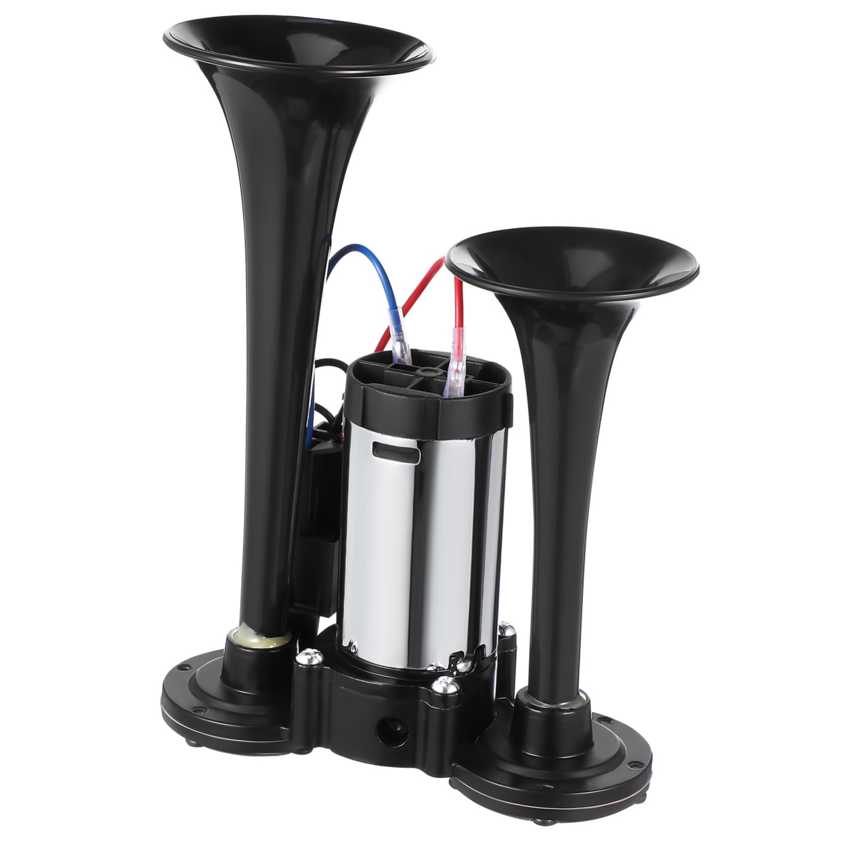 Abaodam Bocina de Aire para Camión, Metal Negro, Sonido Fuerte, Instalación Fácil, Compatible Vehículo, Kit de Montaje