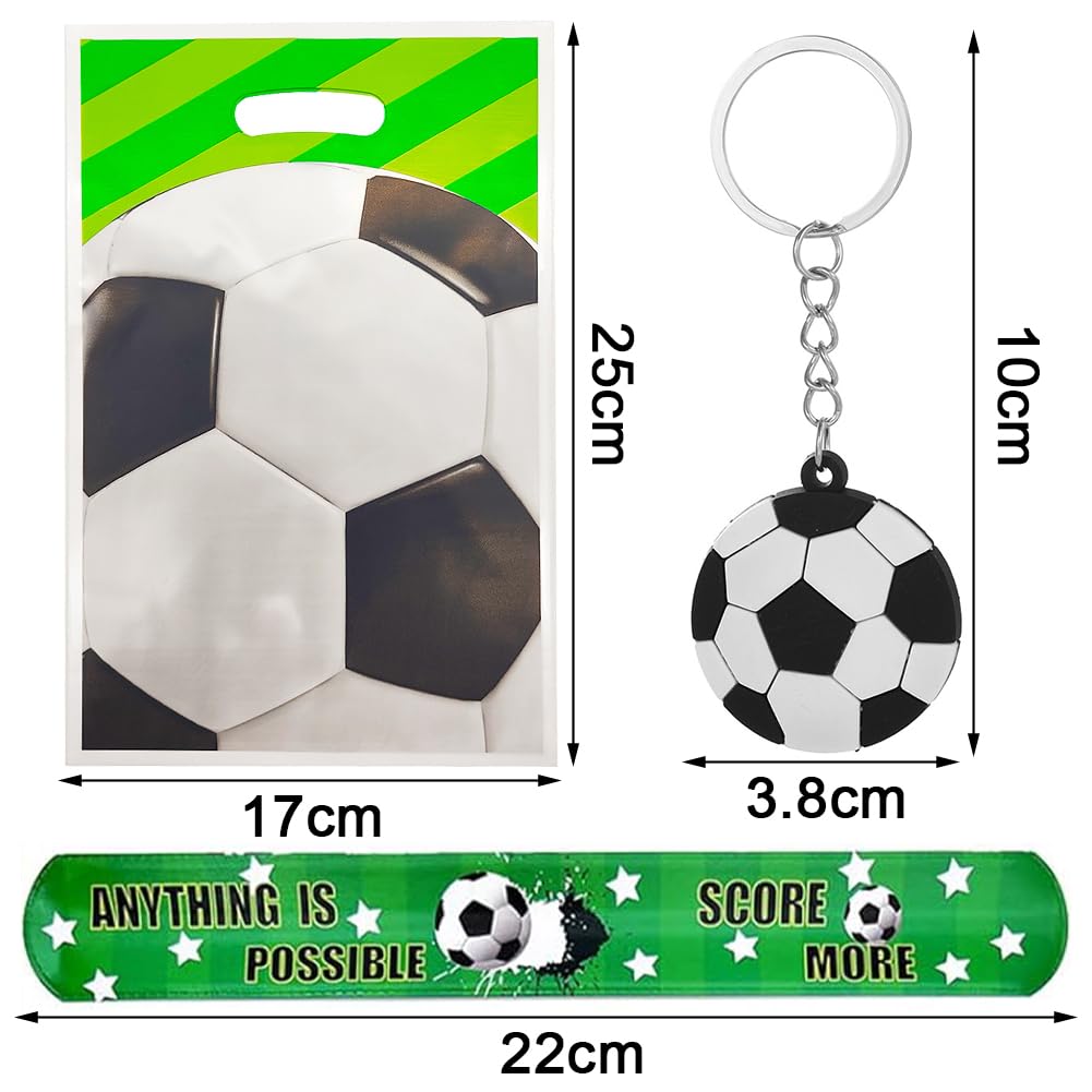 85 Gadget Compleanno Calcio – Braccialetti Elastici, Tatuaggi Temporanei, Portachiavi E Sacchetti Regalo – Kit Festa Per Bambini 3+