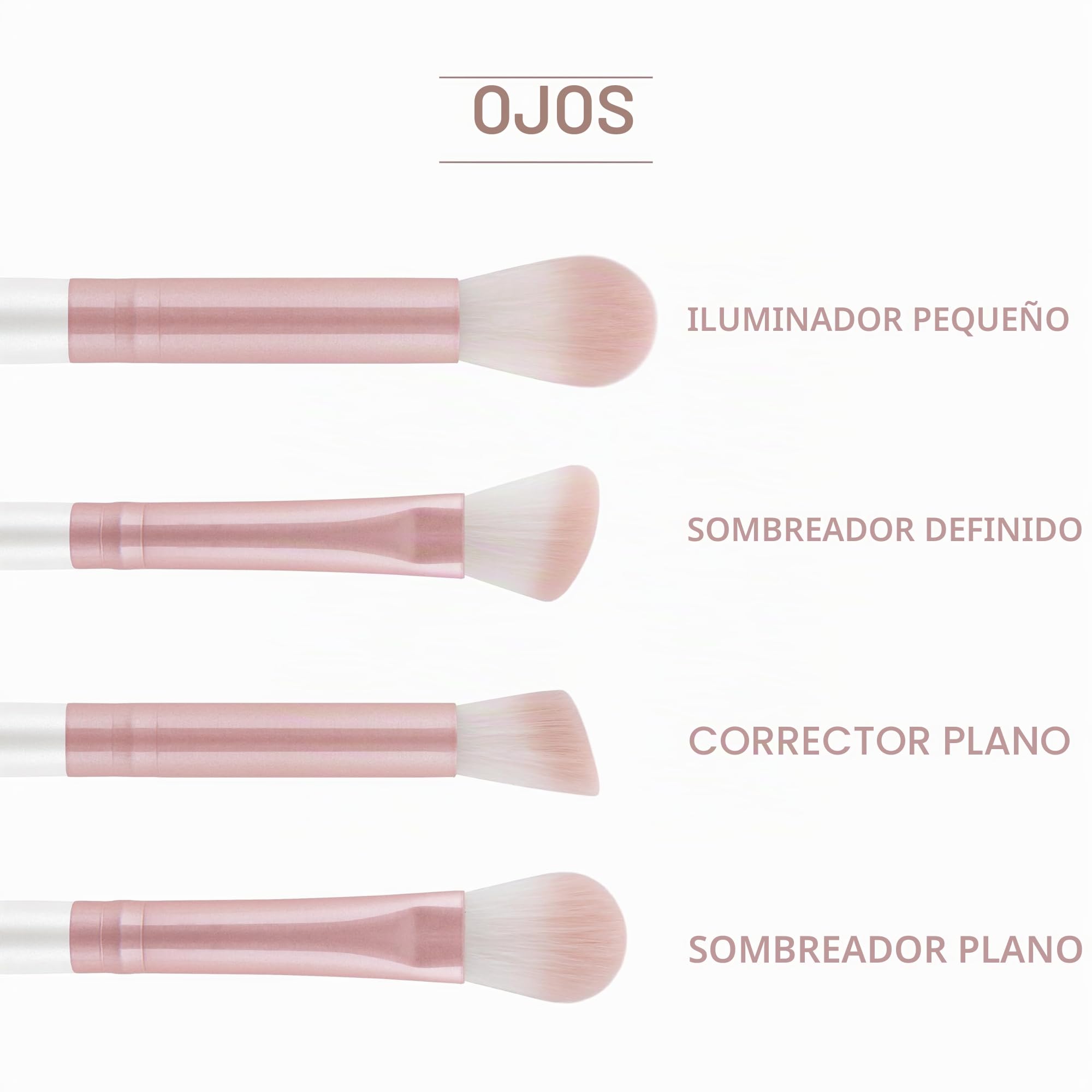 Luvia Prime Vegan Pro - Juego de brochas de maquillaje (7 unidades, incluye soporte para brochas, esponja y estera limpiadora), color nácar y rosa perla